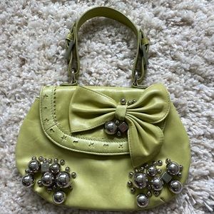 Betsy Johnson Vintage Green Leather Studded Purse